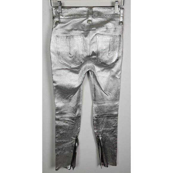 Ben Taverniti Unravel Project Women's Sz. 25 Lace Up Skinny Pants In Silver NWT - Picture 8 of 12